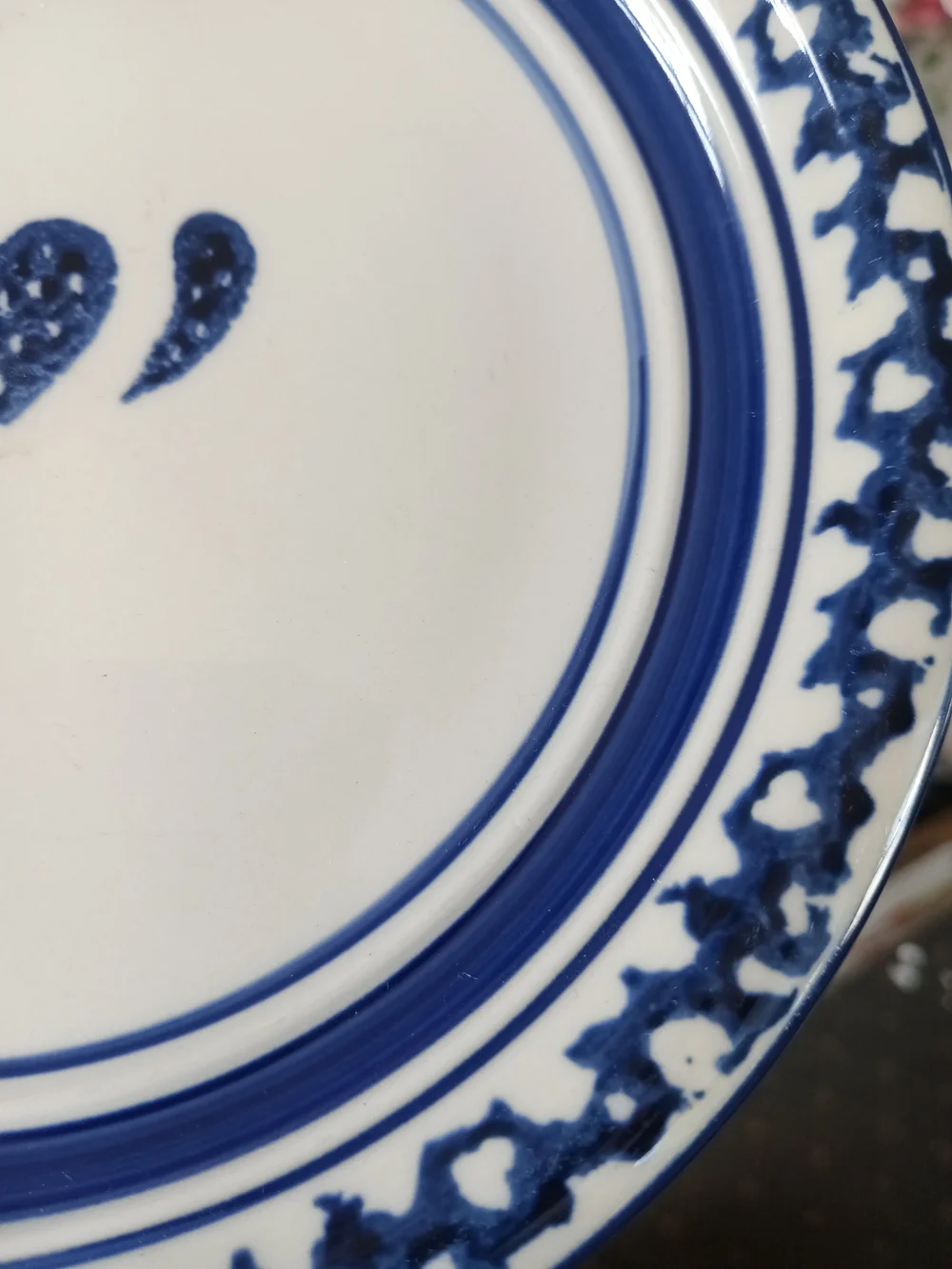 Blue Heart Pattern Ceramic Salad/ Dessert Plates - Set of 2